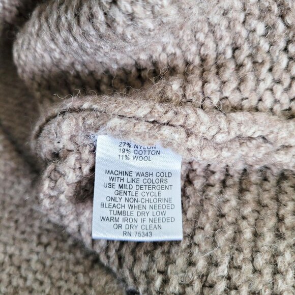 Anthropologie Kenji Sweater Womens Medium Beige Short Sleeve Roll Sleeve Long - Picture 7 of 7